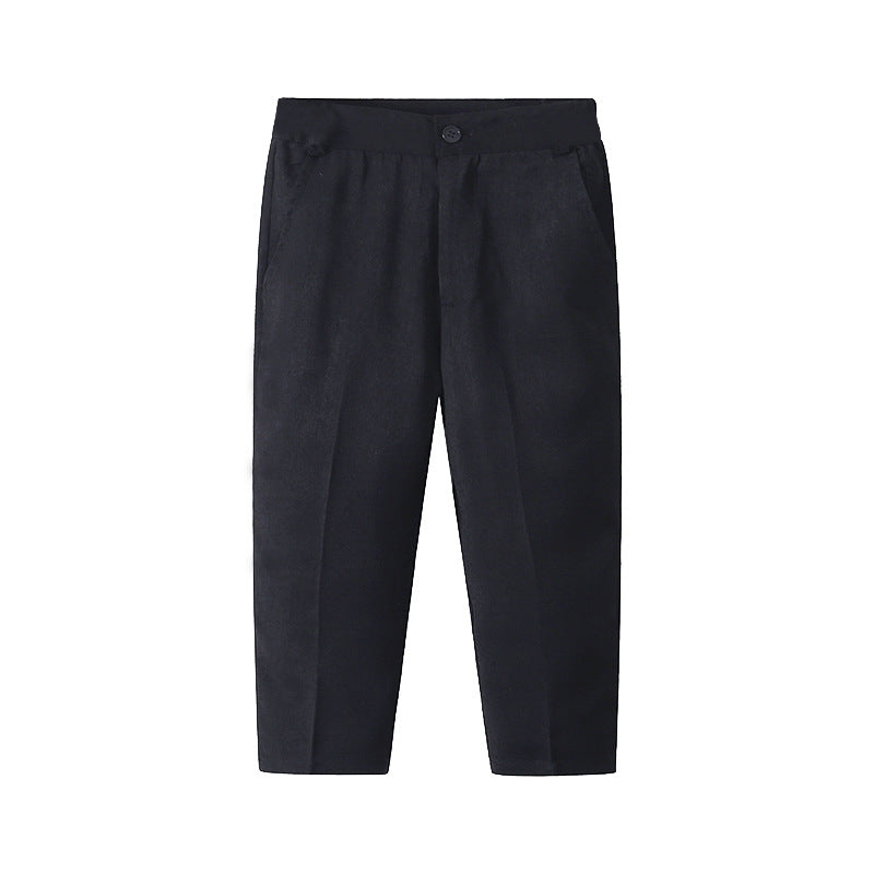 Damen elegantes Baumwollhemd mit schicken Hosen und Hosenträgern EB