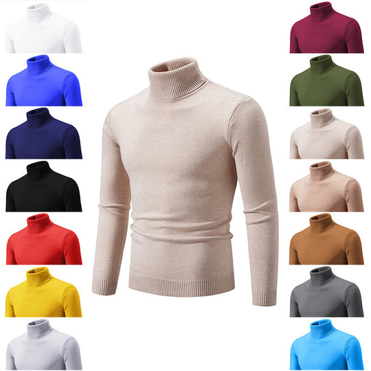 Herren eleganter Rollkragenpullover aus feiner Baumwolle EB