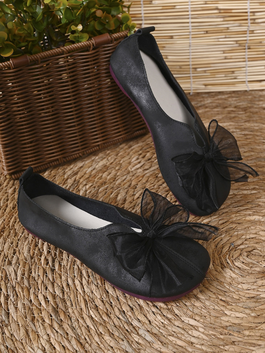 Damen Ballerinas mit dekorativem Schleifen-Detail EB