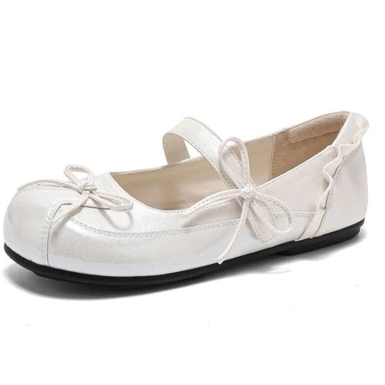 Damen Ballerinas mit zierlichem Riemchen und elegantem Schleifendetail EB
