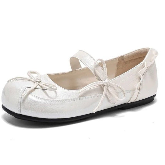 Damen Ballerinas mit zierlichem Riemchen und elegantem Schleifendetail EB