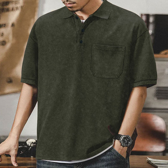 Herren Poloshirt mit strukturiertem Design und praktischer Brusttasche EB