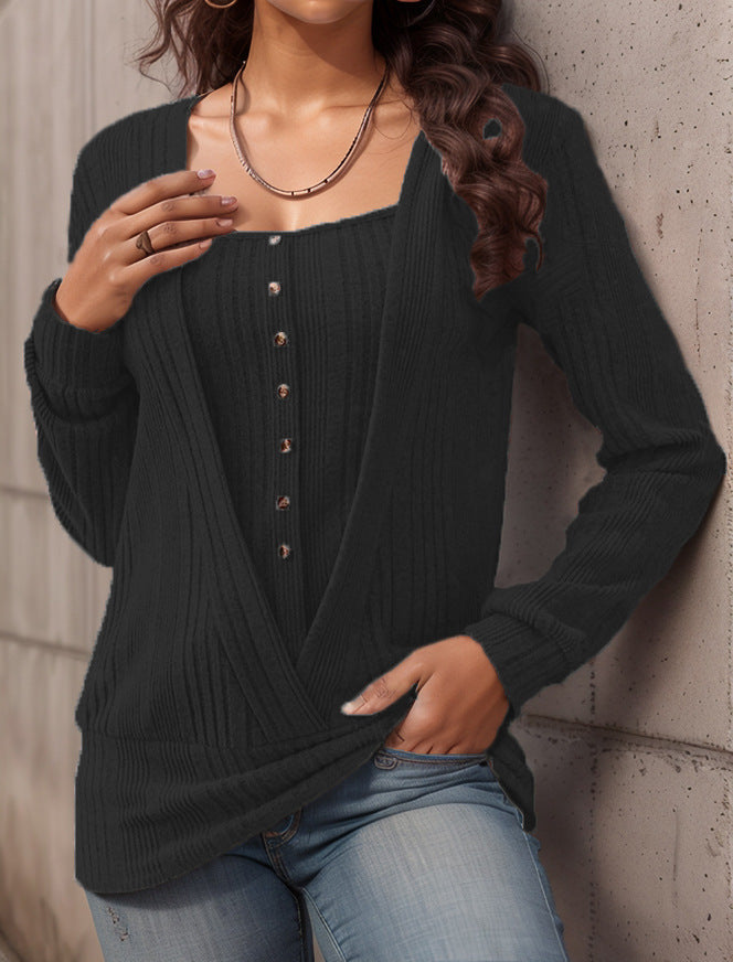 Damen Oversized Strickpullover mit modernem V-Ausschnitt EB