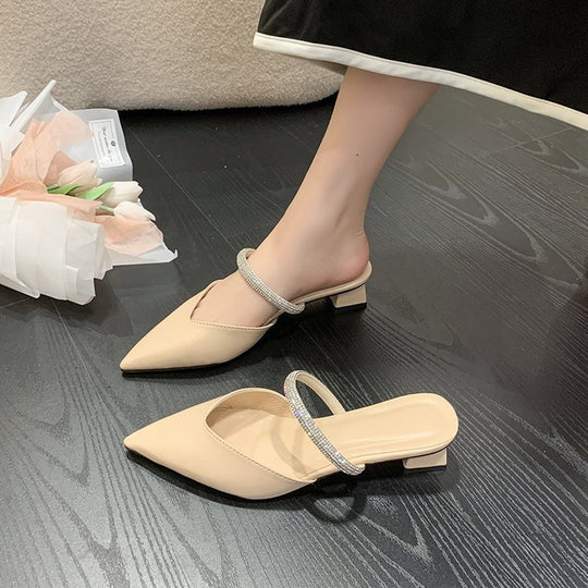Damen elegante Slingback-Pumps mit funkelndem Riemen EB
