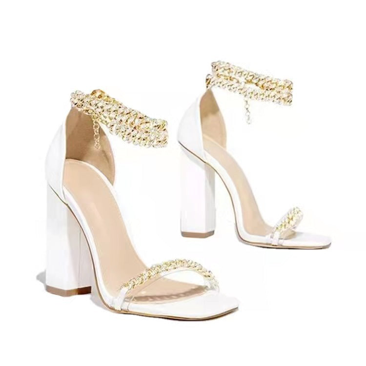 Damen Glamouröse Blockabsatzsandalen EB