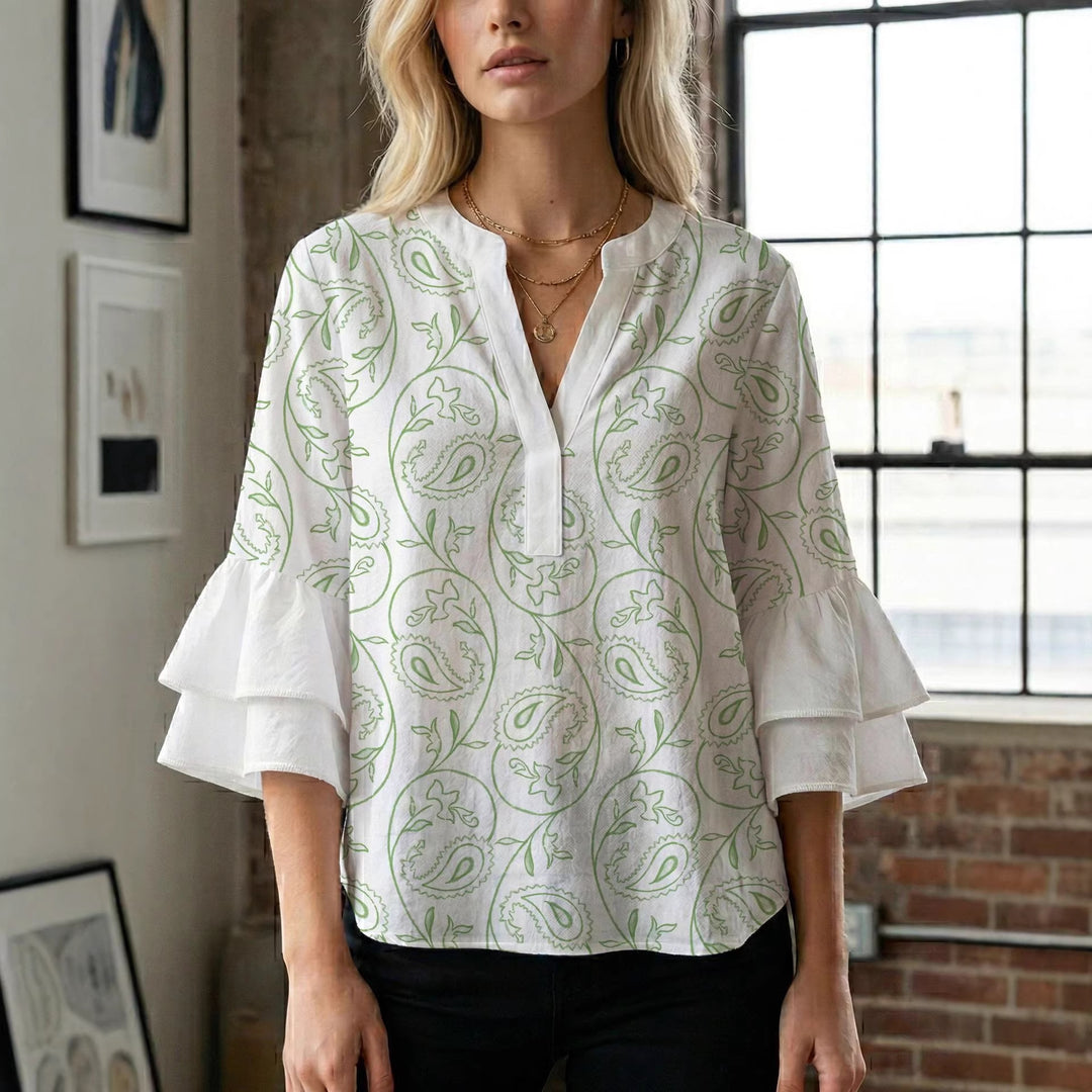 Damen Bluse mit wunderschönen floralem Design EB