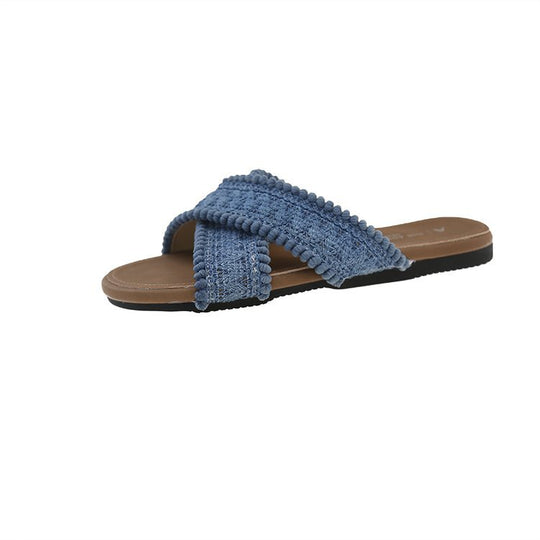 Damen modische Sandalen mit Pompons EB