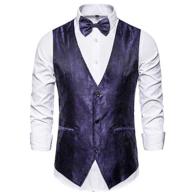 Herren elegante Anzugweste mit feinem Paisleymuster EB