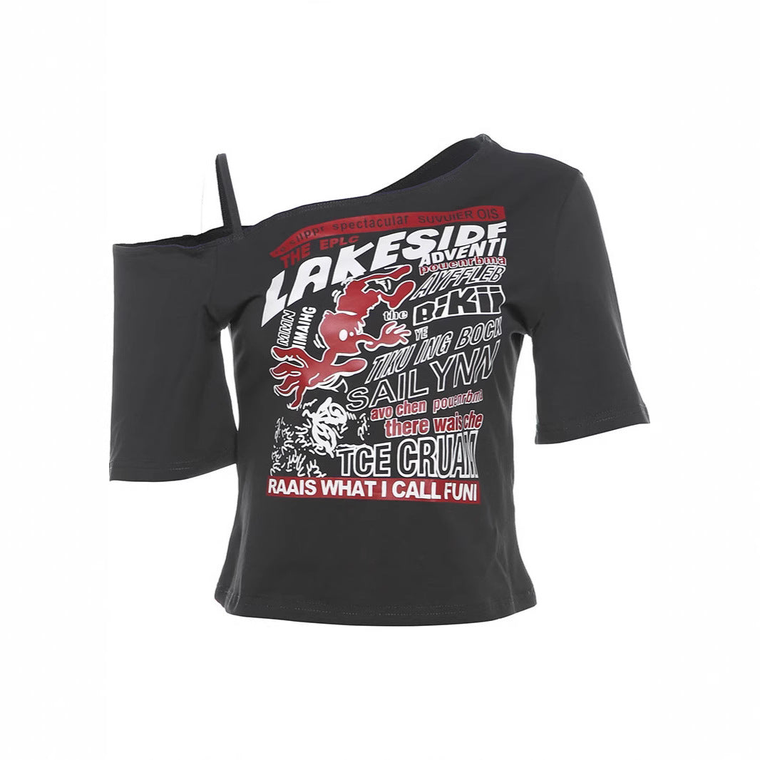 Damen Oversized T-Shirt mit kreativem Grafikdruck und lässiger Passform EB
