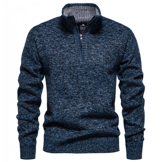 Herren Hochwertiger Pullover mit Stehkragen und Reißverschluss EB