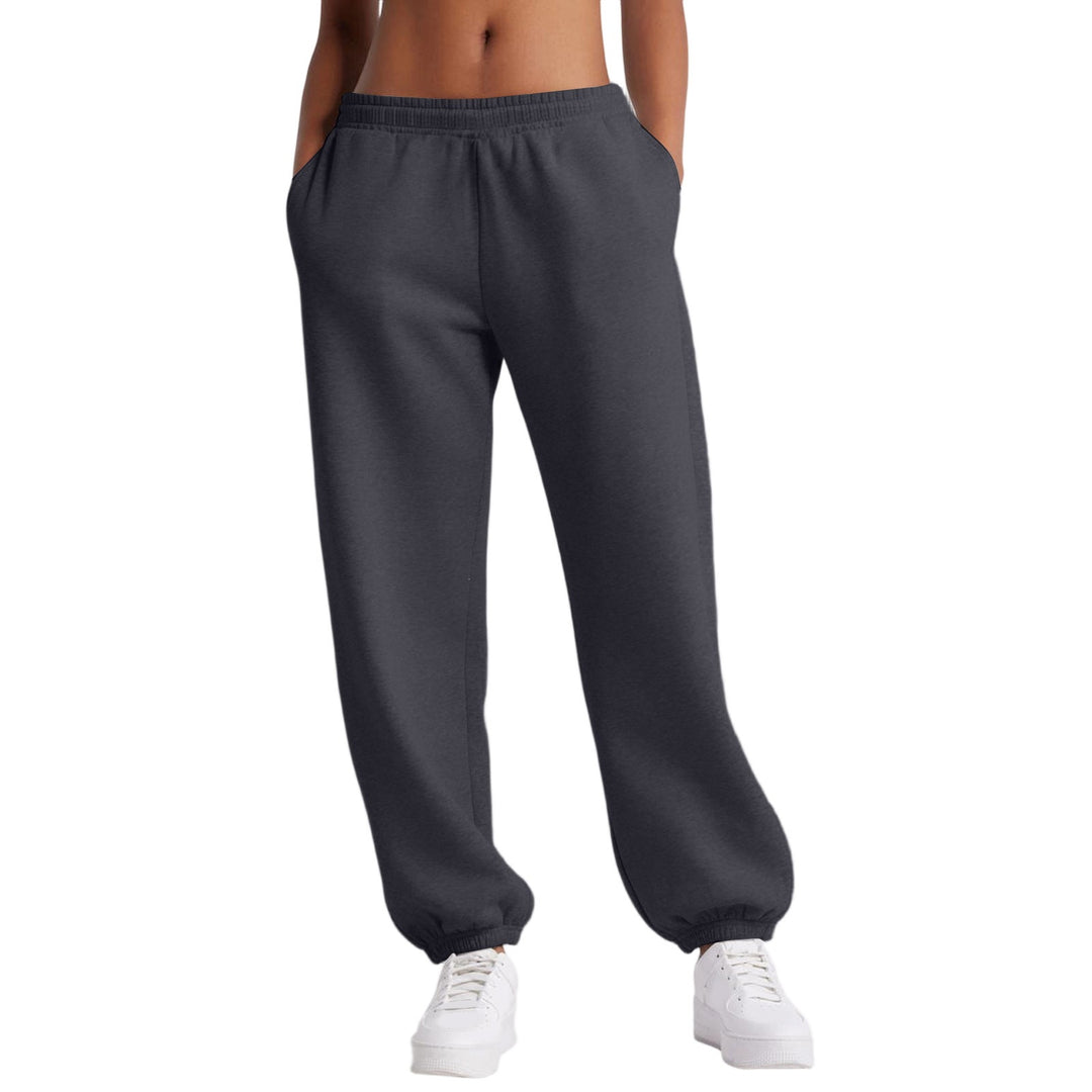 Damen nan schmale High‑Waist Sweat-Jogginghose mit hohem Komfortbund, verstellbarem Kordelzug und elastischen Knöchelbündchen EB