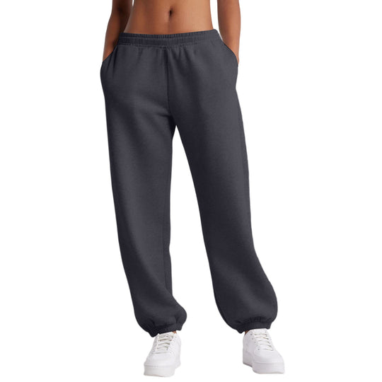Damen nan schmale High‑Waist Sweat-Jogginghose mit hohem Komfortbund, verstellbarem Kordelzug und elastischen Knöchelbündchen EB