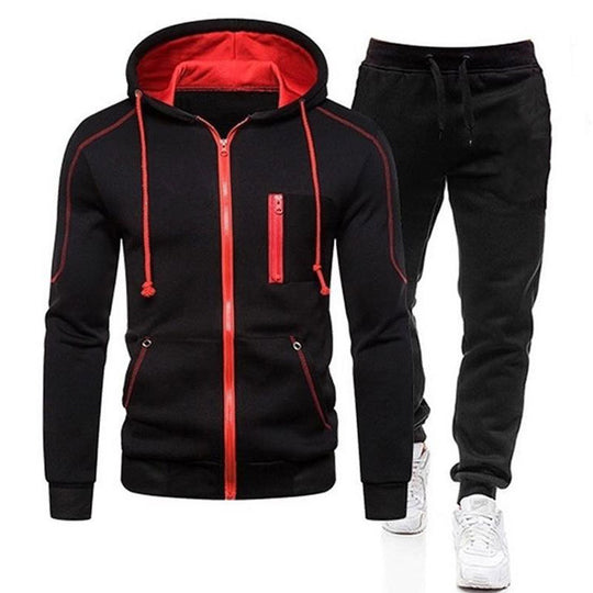 Herren sportliches Kombi-Outfit mit praktischen Reißverschlusstaschen EB