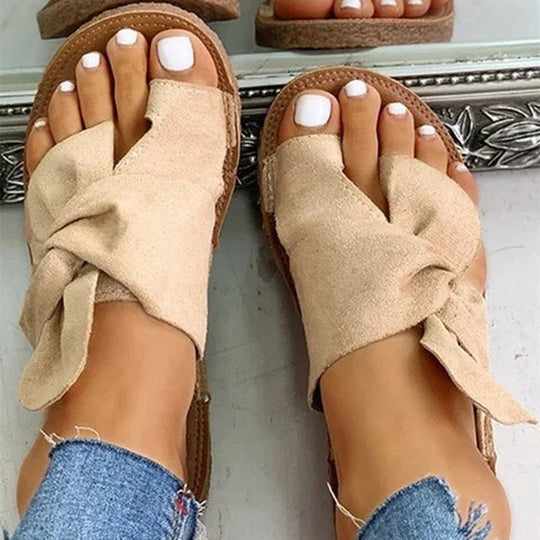 Damen Komfortable Sandalen mit dekorativem Knoten EB