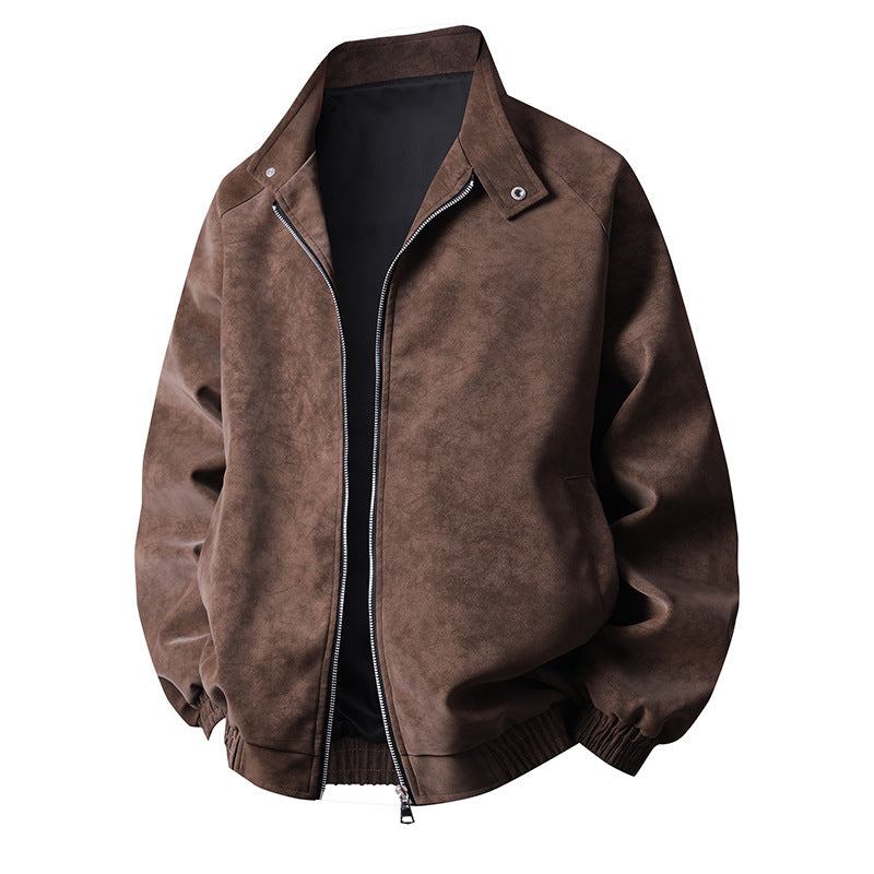 Herren stylische Kunstlederjacke im modernen Design und elastischen Bündchen EB