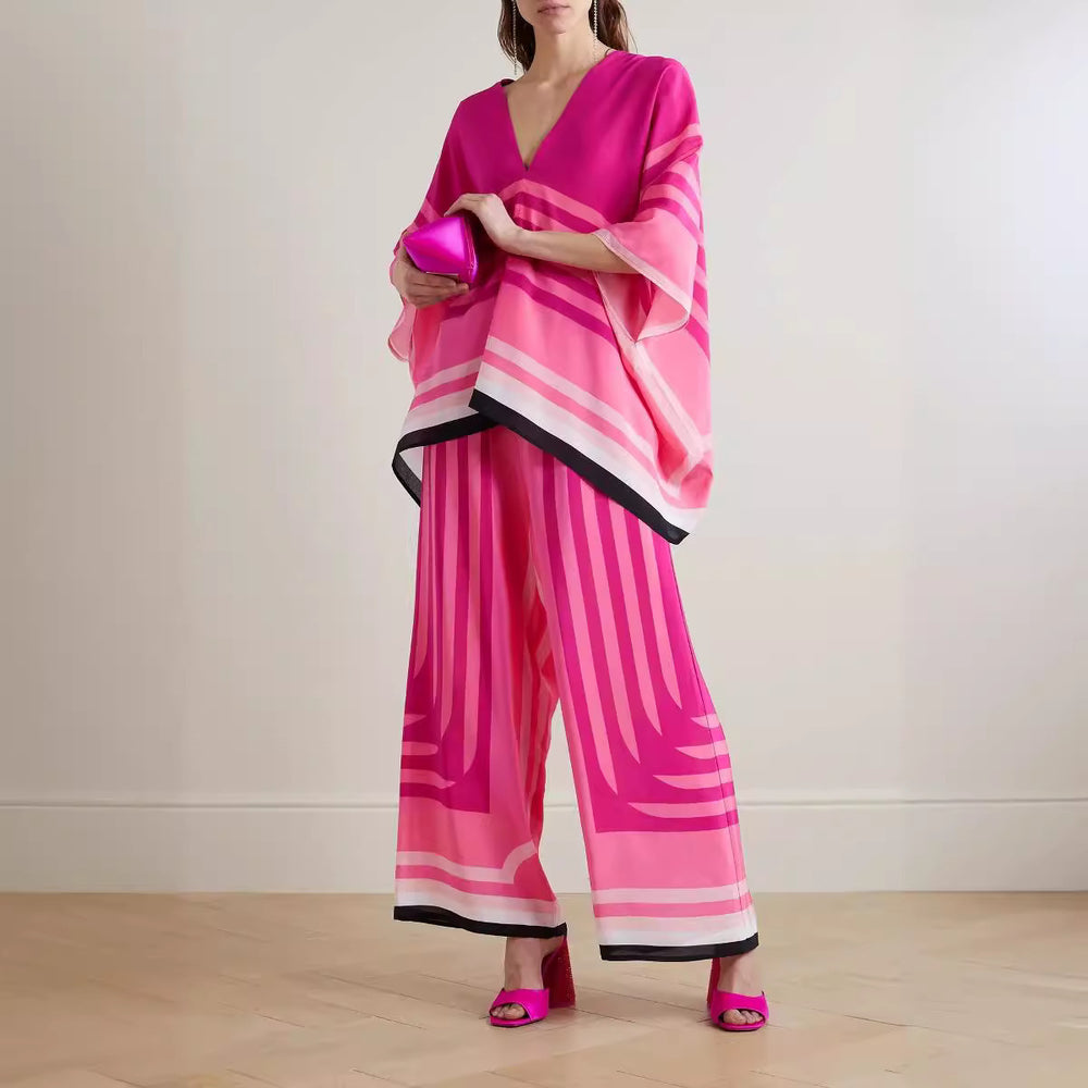 Damen Freizeit Set mit elegantem Schnitt und modernen Streifen EB