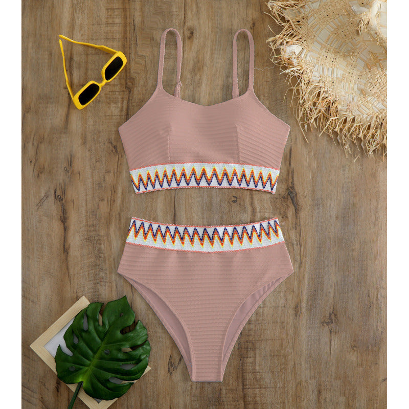 Damen Bunt gemusterter Bikini EB