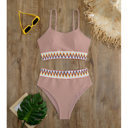 Damen Bunt gemusterter Bikini EB