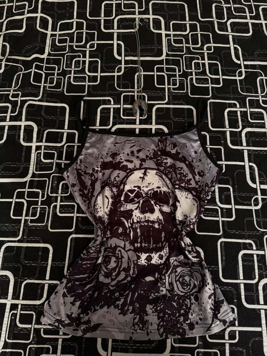 Damen lässiges Tank-Top mit Schädel-Design EB