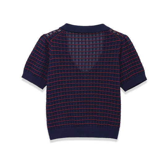 Damen Kurzarm Pullover mit strukturiertem Gewebe EB
