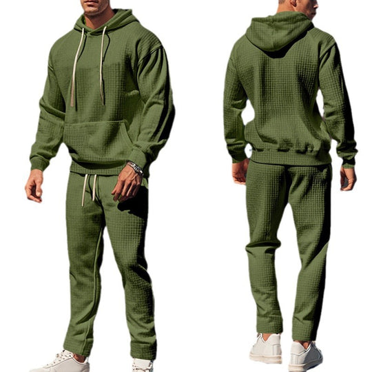 Herren lässiger Kapuzenpullover mit strukturiertem Design und praktischen Taschen EB