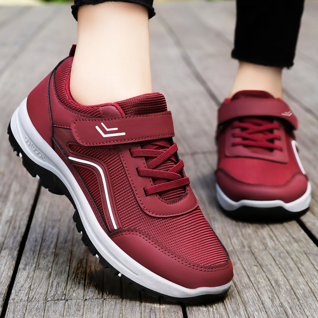 Damen Sportliche Fitness-Sneaker mit verstellbarem Klettverschluss und atmungsaktivem Mesh-Obermaterial EB