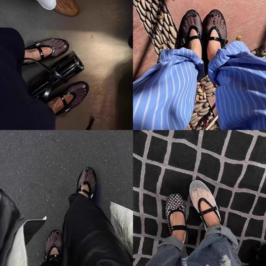 Damen Ballerinas mit funkelnden Strassverzierungen EB