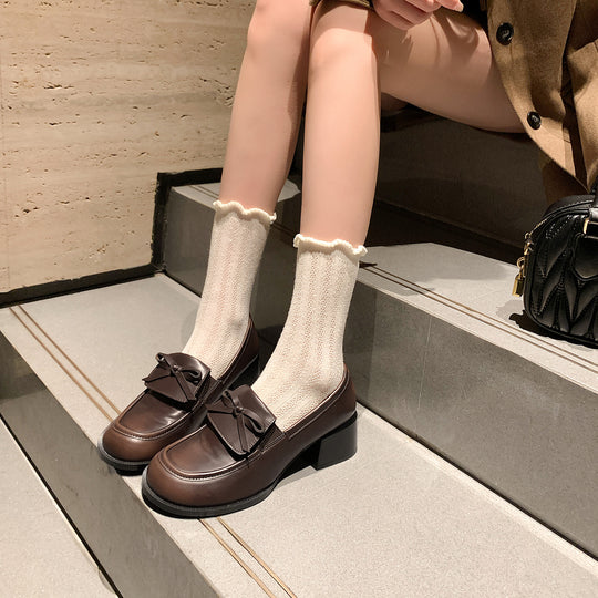 Damen elegante Mokassins mit stilvollem Schleifen-Detail EB