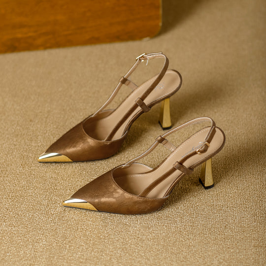 Damen Slingback-Pumps mit edlem Goldakzent EB