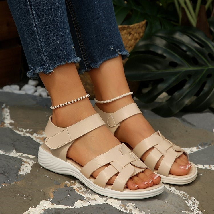 Damen Sommerliche Riemensandalen mit elegantem Flecht-Design EB