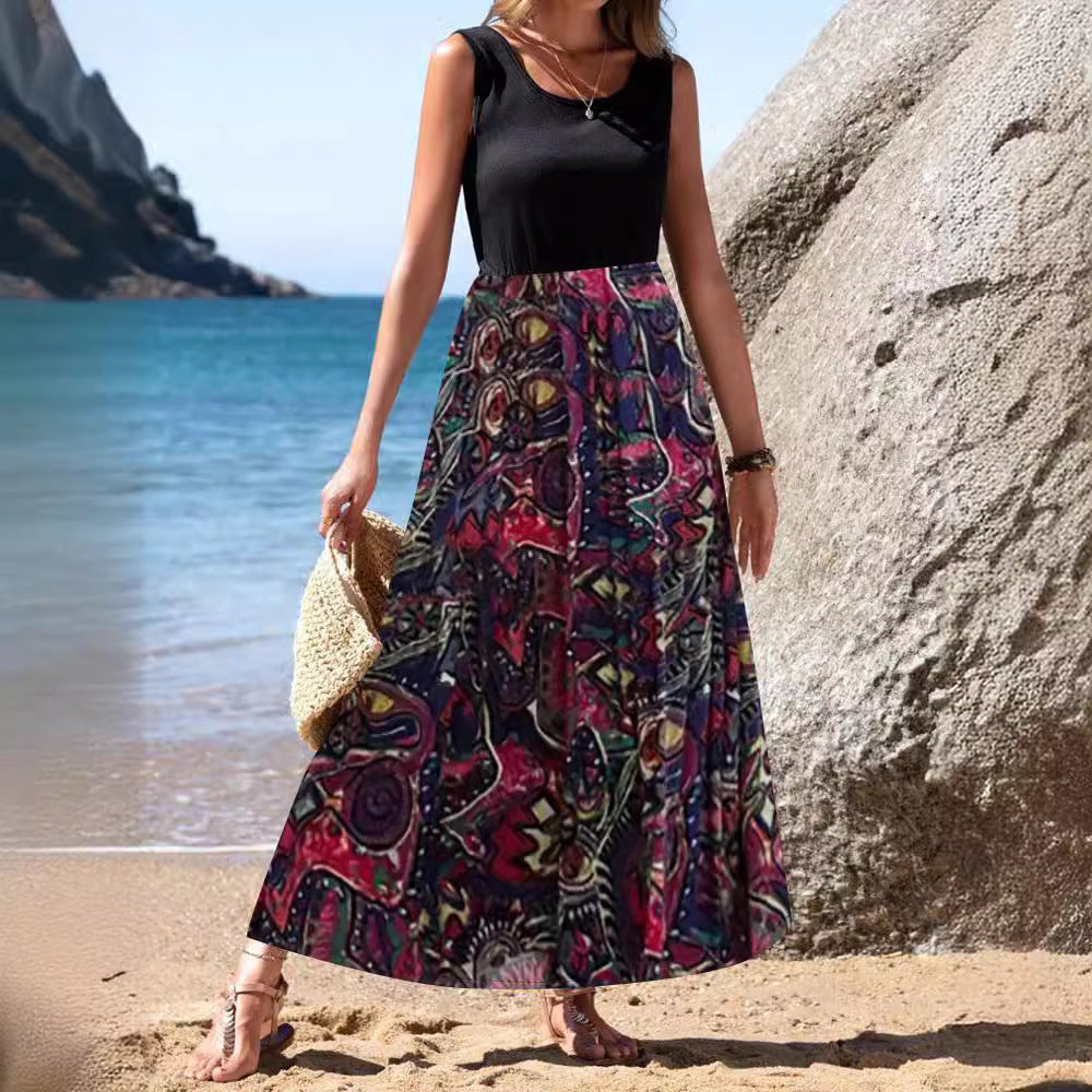 Damen Maxikleid mit floralem Muster und elegantem Schnitt EB
