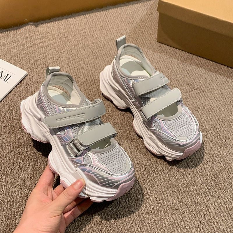 Damen Sportliche Sneaker mit Klettverschluss und innovativem Sohlenprofil EB