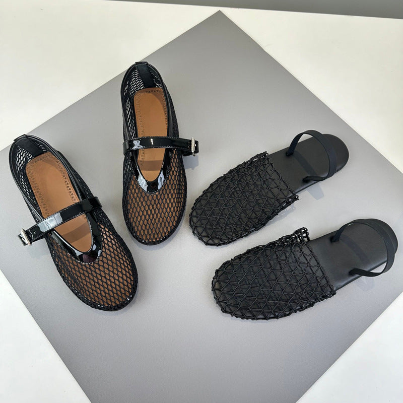 Damen Atmungsaktive Ballerinas mit Vintage-Design EB