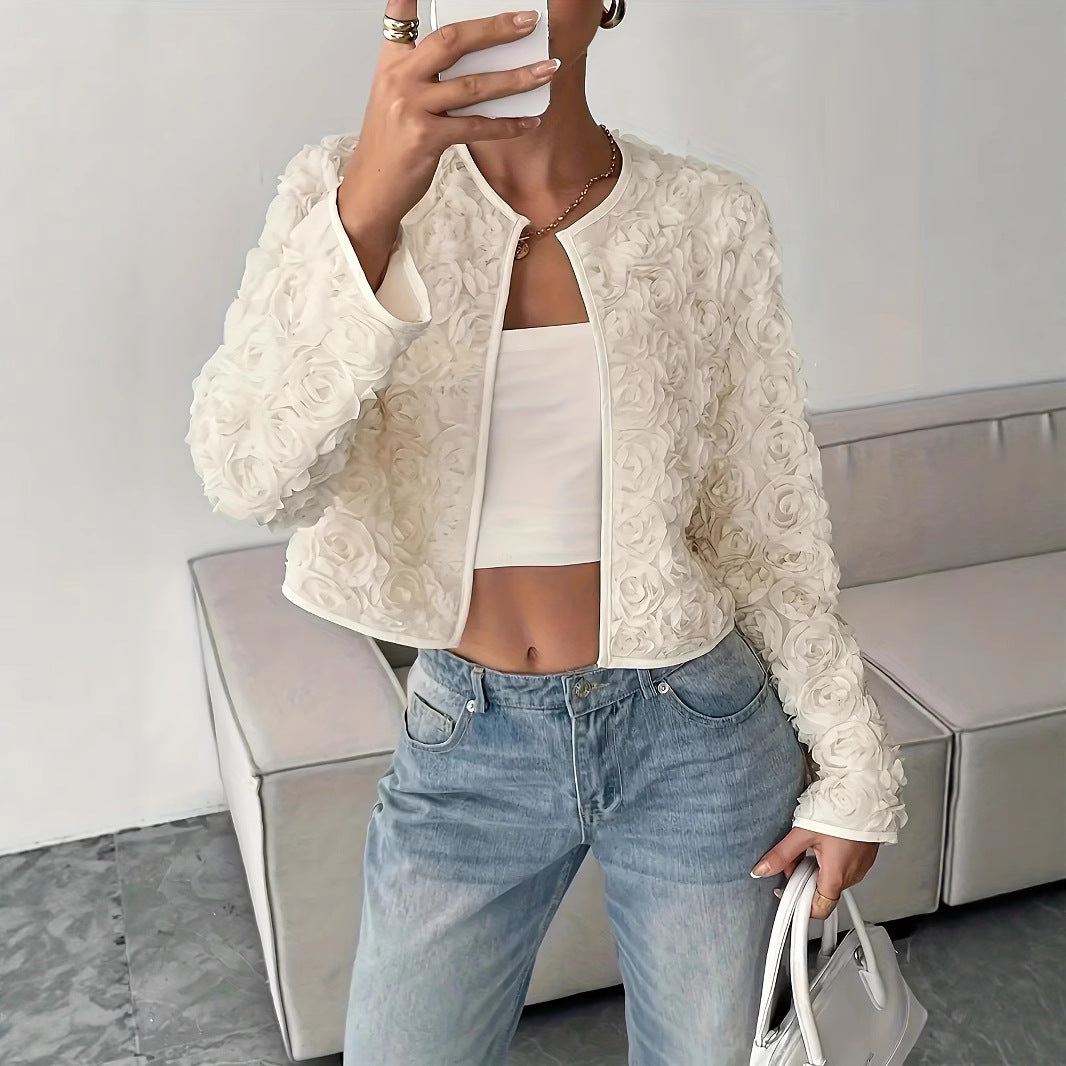 Damen Blütenapplikationen Jacke EB