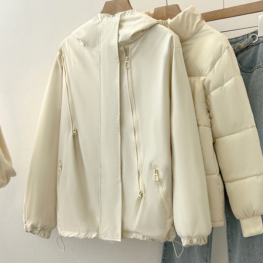 Damen Leichte Übergangsjacke mit verstellbarem Kapuzenkragen und praktischen Taschen EB