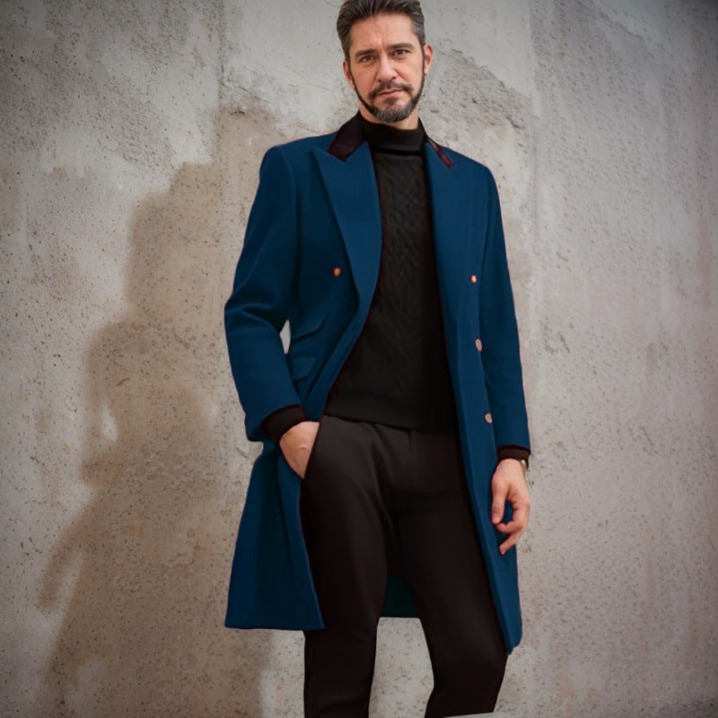 Herren eleganter Longblazer mit Doppelreihe EB