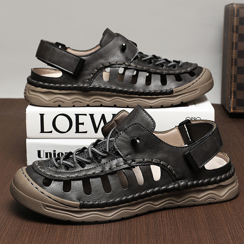 Damen Sportliche Sandalen mit perforierten Designelementen und verstellbarem Riemen EB