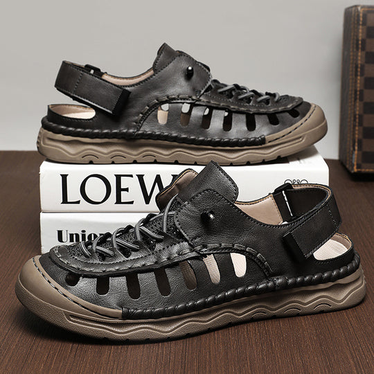 Damen Sportliche Sandalen mit perforierten Designelementen und verstellbarem Riemen EB