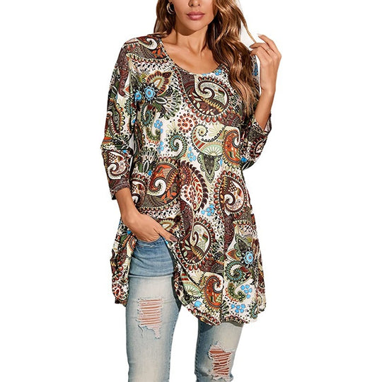 Damen Tunika mit einzigartigem Mandala-Druck EB