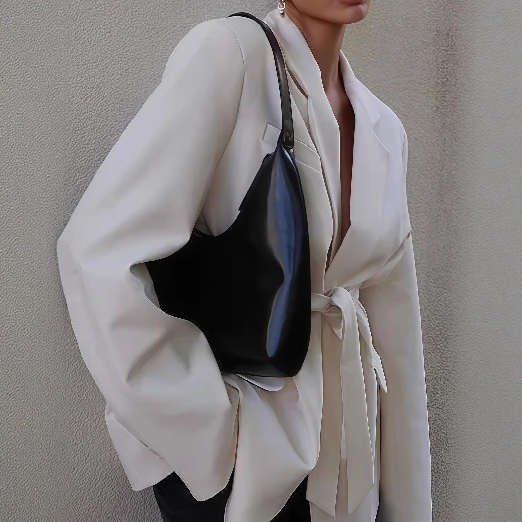 Damen Modischer Oversized Blazer mit Gürtel EB