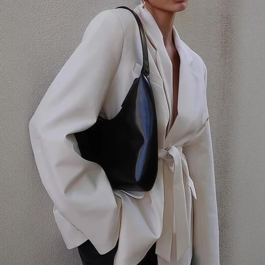 Damen Modischer Oversized Blazer mit Gürtel EB