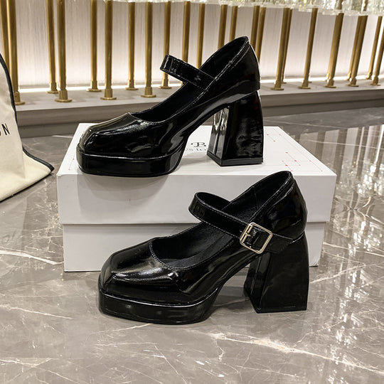 Damen elegante Plateau-Pumps mit Perlen-Detail EB