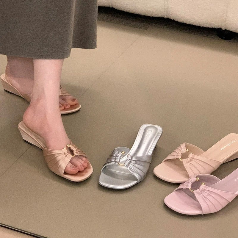 Damen Elegante Mules mit modischem Knoten-Design EB