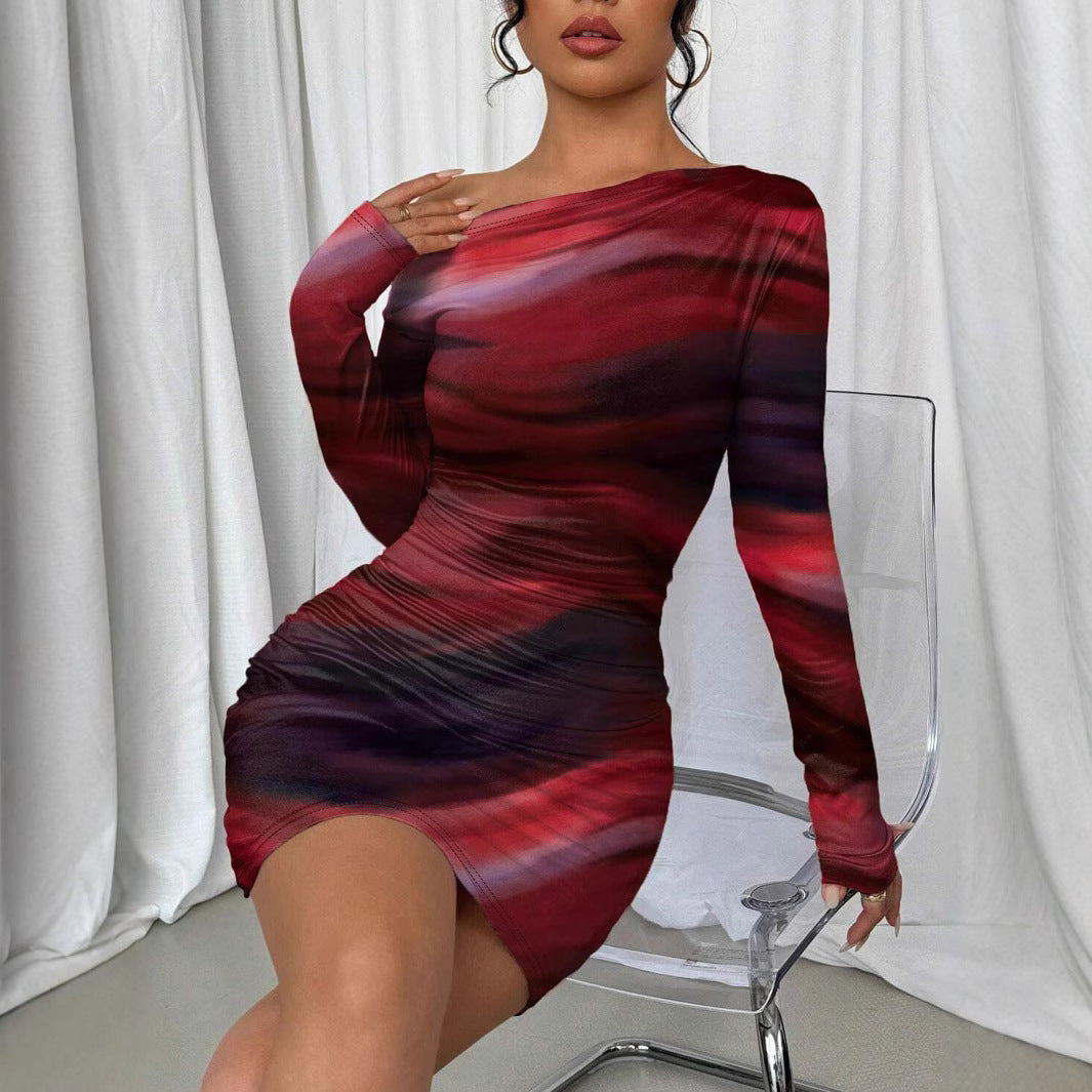 Damen Minikleid mit asymmetrischem Design und figurformendem Schnitt EB