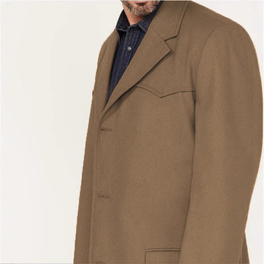 Herren eleganter langärmliger Übercoat mit modernen Akzenten EB