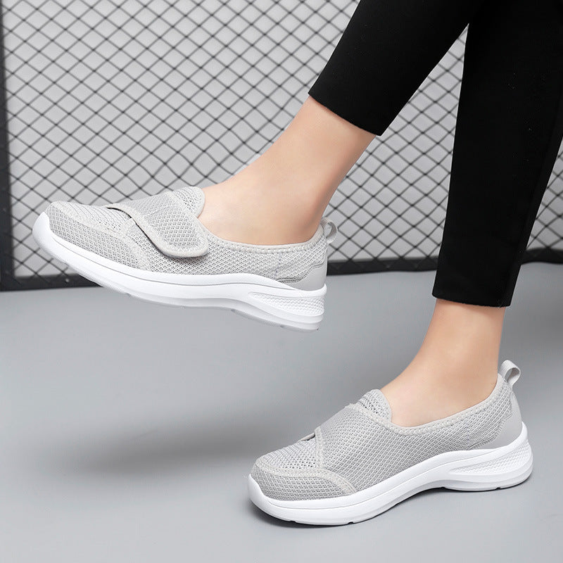 Damen Atmungsaktive Slip-On Sneakers mit praktischem Klettverschluss EB
