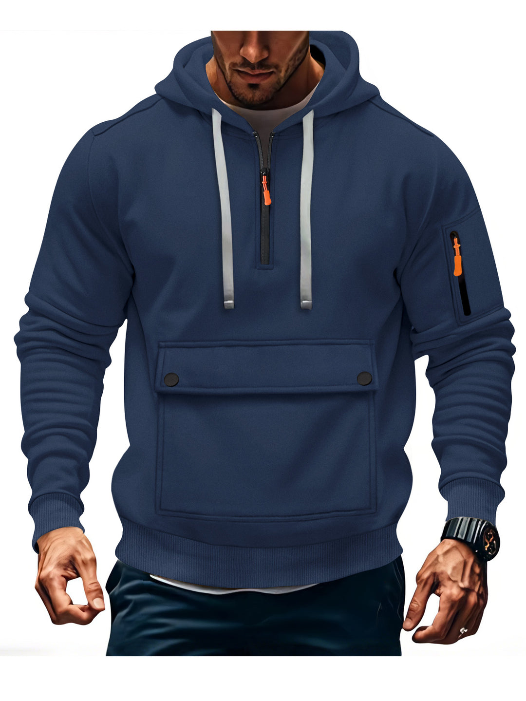 Herren lässige Kapuzenpullover mit praktischen Taschen EB