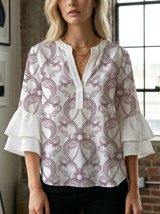 Damen Bluse mit wunderschönen floralem Design EB
