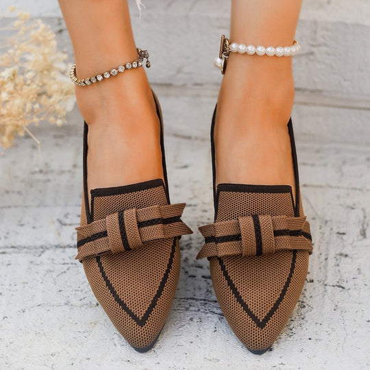 Damen flache Slipper mit modischem Schleifen-Detail EB