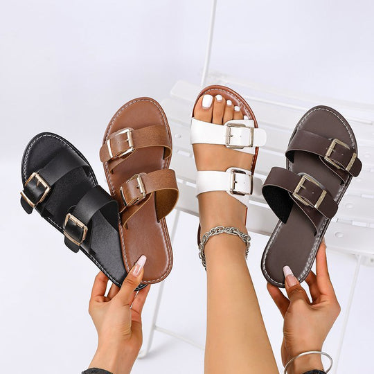 Damen modische Riemchensandalen mit komfortablem Fußbett EB